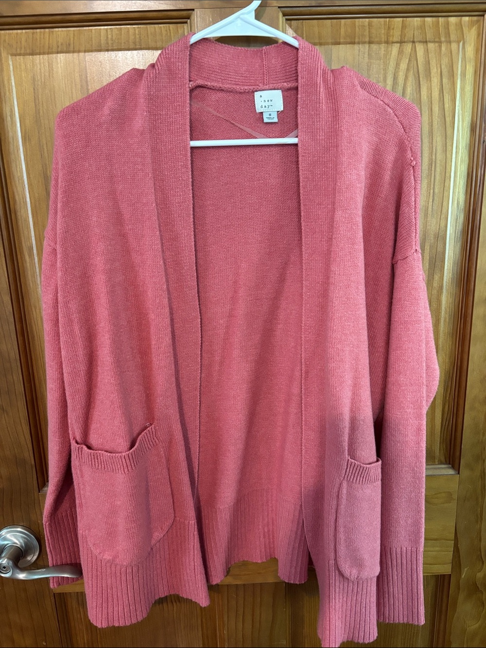 a new day Open-Front Pocket Cardigan Sweater - Rose Pink